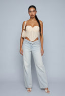 Glam Sweetheart Crop Bustier Top