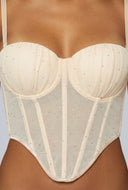 Glam Sweetheart Crop Bustier Top