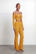 Molly Tie Front Off the Shoulder Crop Top