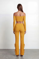 Molly Tie Front Off the Shoulder Crop Top