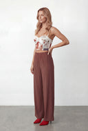 Luciana Foil Floral Mesh Bustier Corset Top
