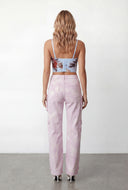 Luciana Foil Floral Mesh Bustier Corset Top