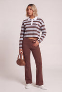Striped Graphic Polo Top