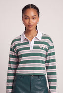 Striped Graphic Polo Top