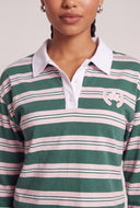 Striped Graphic Polo Top
