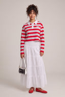 Striped Graphic Polo Top
