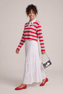 Striped Graphic Polo Top