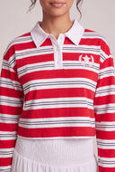 Striped Graphic Polo Top