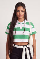 Frankie Striped Crop Polo Top