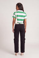 Frankie Striped Crop Polo Top