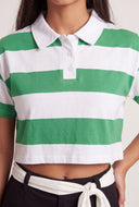 Frankie Striped Crop Polo Top