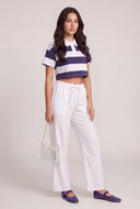Frankie Striped Crop Polo Top