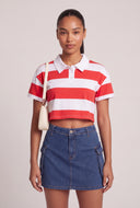Frankie Striped Crop Polo Top