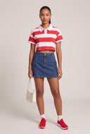 Frankie Striped Crop Polo Top