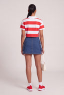 Frankie Striped Crop Polo Top