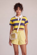Frankie Striped Crop Polo Top