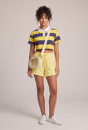 Frankie Striped Crop Polo Top