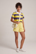 Frankie Striped Crop Polo Top
