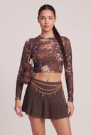Mesh Long Sleeve Crop Top