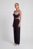 Marilyn Asymmetrical Glam Crop Bustier Top