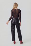 Pearl Mesh Keyhole Back Crop Top