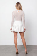 Pearl Mesh Keyhole Back Crop Top