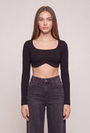 Ribbed Long Sleeve Crop Top