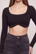 Ribbed Long Sleeve Crop Top