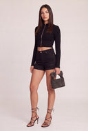 Long Sleeve Zip Crop Top