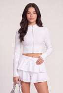 Long Sleeve Zip Crop Top