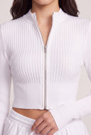 Long Sleeve Zip Crop Top