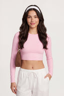 Crew Neck Long Sleeve Crop Top