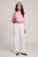 Crew Neck Long Sleeve Crop Top