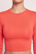 Crew Neck Long Sleeve Crop Top