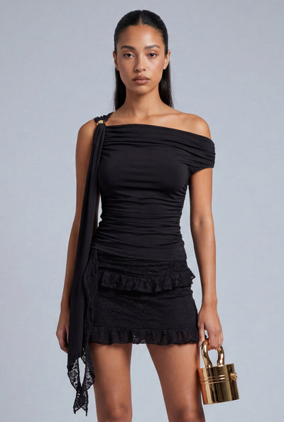 Ruched Asymmetrical Top