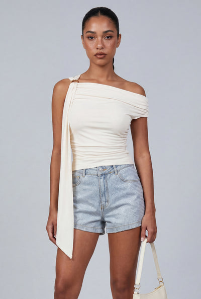 Ruched Asymmetrical Top