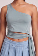 Asymmetrical Side Tie Top