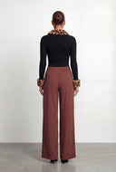 Kaia Leopard Faux Fur Trim Crop Top