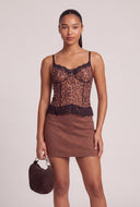 Leopard Mesh Bustier Top