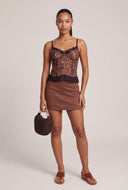 Leopard Mesh Bustier Top