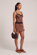Leopard Mesh Bustier Top