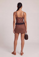 Leopard Mesh Bustier Top
