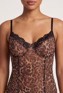 Leopard Mesh Bustier Top