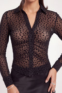 Cheetah Mesh Button Front Shirt