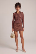 Cheetah Mesh Button Front Shirt