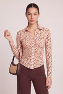 Cheetah Mesh Button Front Shirt