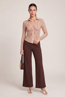 Cheetah Mesh Button Front Shirt