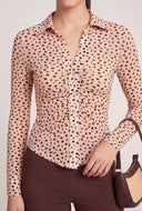 Cheetah Mesh Button Front Shirt