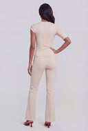 Lilia Metallic Detail One Shoulder Blouse