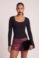 Rib Knit Long Sleeve Top